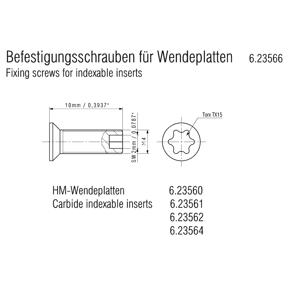 Metabo Befestigungsschrauben für Wendeplatten, 10 Stück