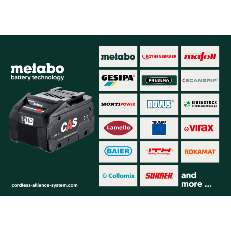 Metabo Akku-Winkelschleifer WVB 18 LTX BL 15-125 Quick, 18 V, mit 2 x 5.5 Ah LiHD Akkus, Schnellladegerät ASC 145 und metaBOX 165 L