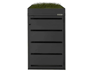 Abri pour poubelles avec toit végétalisé, pour poubelles de 120 litres, en acier galvanisé, disponible en plusieurs modèles