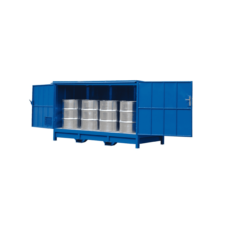 Etagère fermée pour fûts ou conteneurs IBC