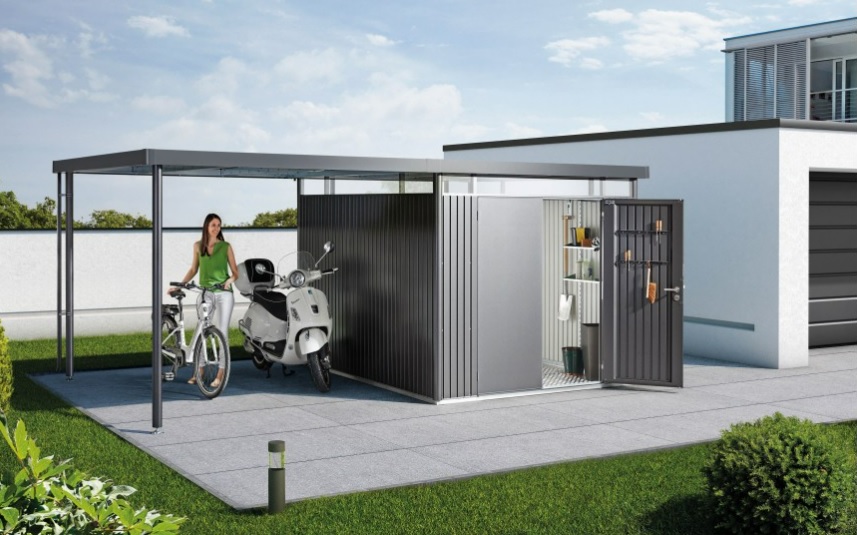 Biohort Gerätehaus HighLine®, in 3 Farben, 7 Grössen, Standard-/Doppeltüre