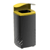Poubelle MIELEK M en acier, 80 litres, couvercle rabattable verrouillable, L × P × H 410 × 410 × 920 mm