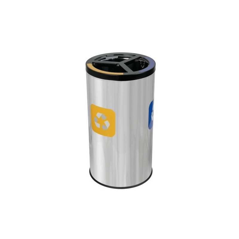 Abfalltrennbehälter Stream Triple, Recycling mit Dreifach-Trennsystem, 3 × 25 Liter