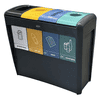 Poste de tri sélectif en plastique, 956 x 430 x 851 mm