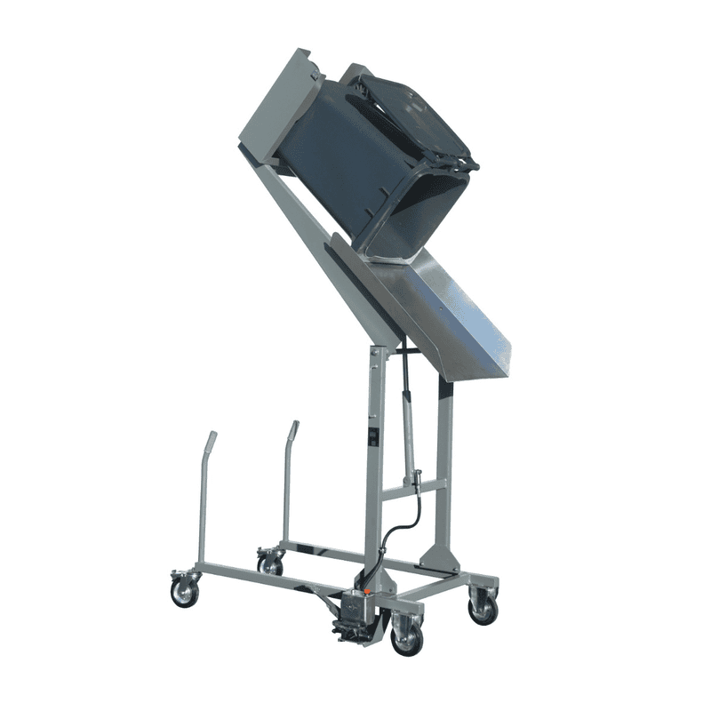 Chariot basculant pour poubelles avec pompe à pied, en diverses couleurs