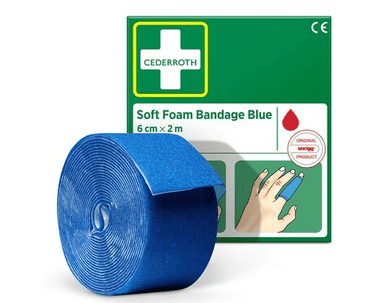 Bandage en mousse souple Bleu, Cederroth 51011011, 60 mm x 2 m