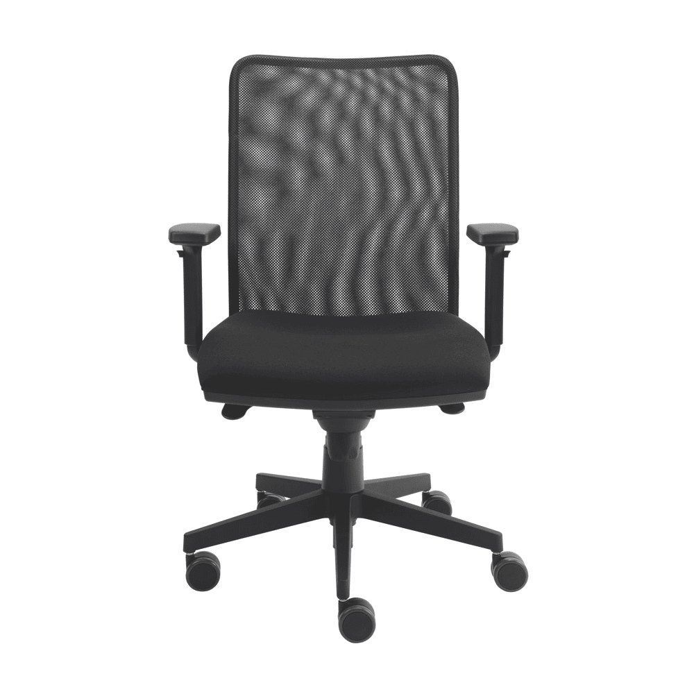 Ergonomischer Bürostuhl Hortensie mit Netzrücken, schwarz, höhenverstellbar, 500 x 450 mm
