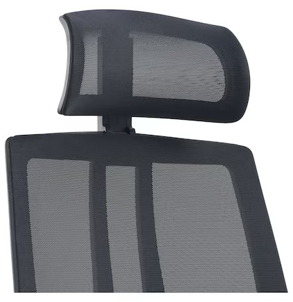 Appuie-tête pour chaise de bureau Pegasus avec dossier et accoudoirs en maille, noir