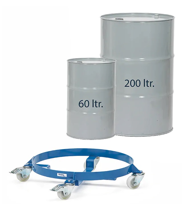 Fassroller für 60 oder 200 Liter Fässer, Gesamttragkraft 250 kg