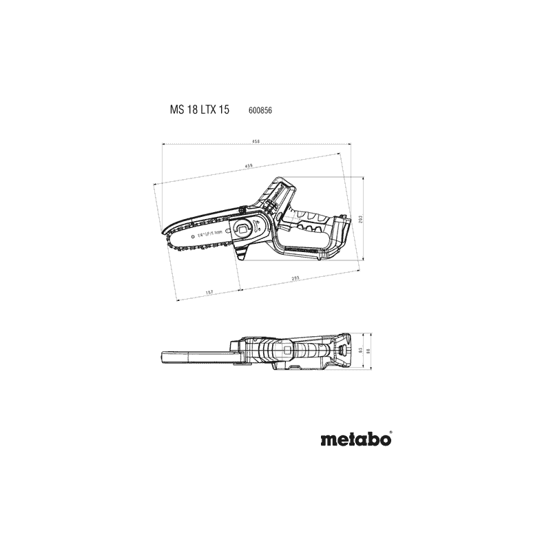 Metabo Akku-Gehölzsäge MS 18 LTX 15, 18 V in drei Ausführungen