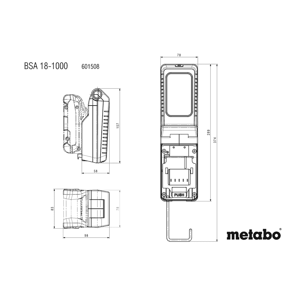 Metabo Akku-Baustrahler BSA 18-1000, 18 V ohne Akku