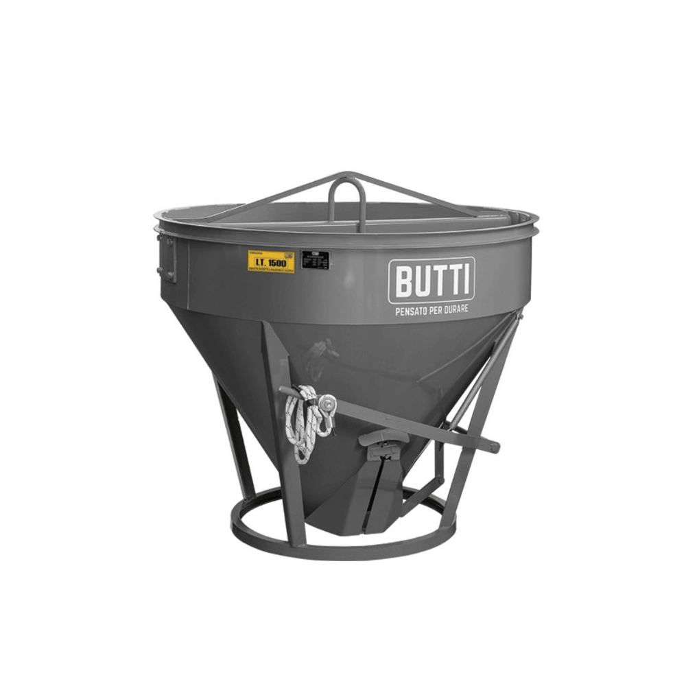 Bennes à béton avec déversement central, 300 à 1000 l, capacité de charge de 660 à 2 200 kg