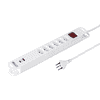 Steffen Steckdosenleiste VARIABL, 6 x T13 Steckdosen, 1 x USB-A, 1 x USB-C PD (18W), mit Schalter, 3 m Kabel, in 2 Farben