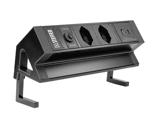 Steffen Multiprise de table ALU DESK, 2 prises de courant T13, 1 USB-A, 1 USB-C, 10 A, IP20, câble de 1.5 m,  en deux couleurs