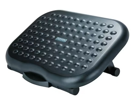 Repose-pieds Soft en plastique, réglable, ergonomique, autonome, noir, L x P x H 450 x 330 x 171 mm