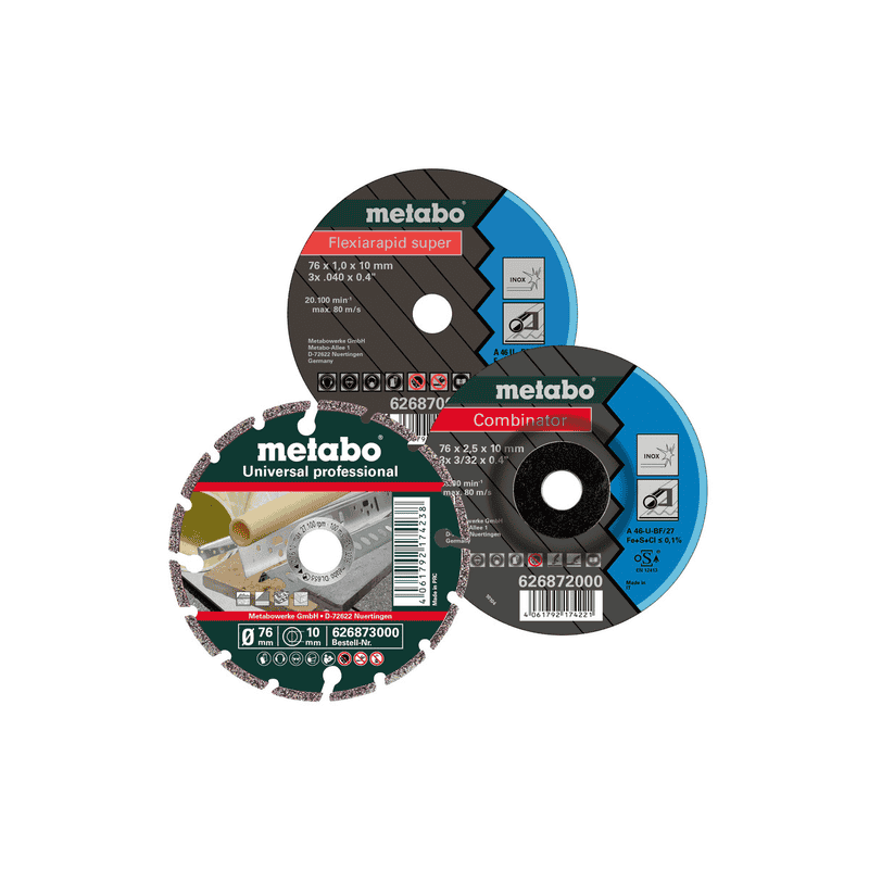 Metabo Trennscheiben - Starterset Ø 76 mm, 3-teilig