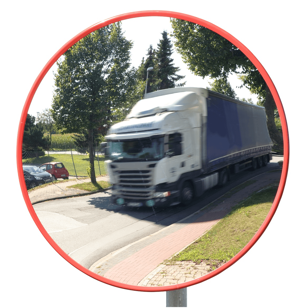 Miroir routier TM-I avec cadre rouge