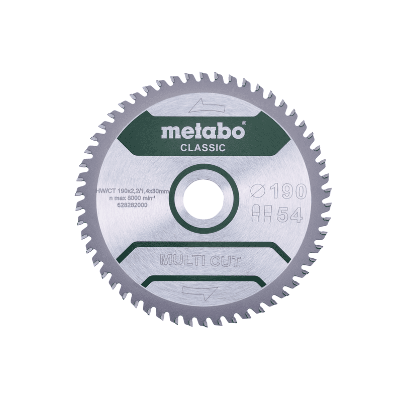 Metabo Kreissägeblatt "Multi Cut - Classic" 190 x 30 mm, Z54, FZ/TZ, 5°