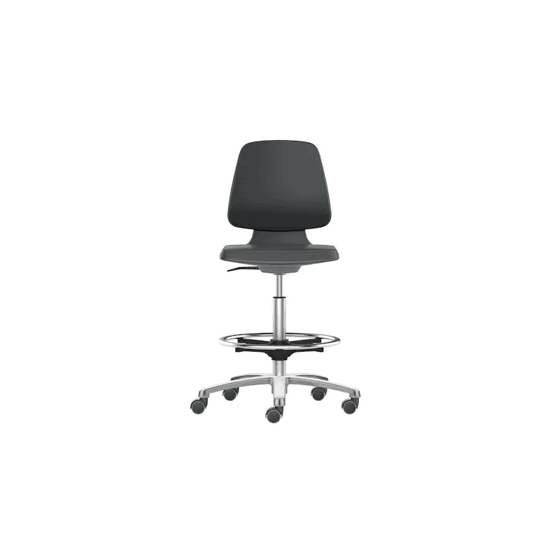 Hoher Drehstuhl Prosedia Labsit mit Rollen, Sitzhöhe 560-810 mm, schwarz