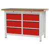 Bedrunka+Hirth Kastenwerkbank, R 18-16, 6 Schubladen, BxTxH 1250 x 600 x 859