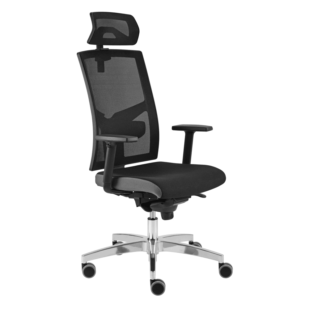 Bürodrehstuhl Lilie mit Netzrücken, stufenlos höhenverstellbar, 500 x 450 mm