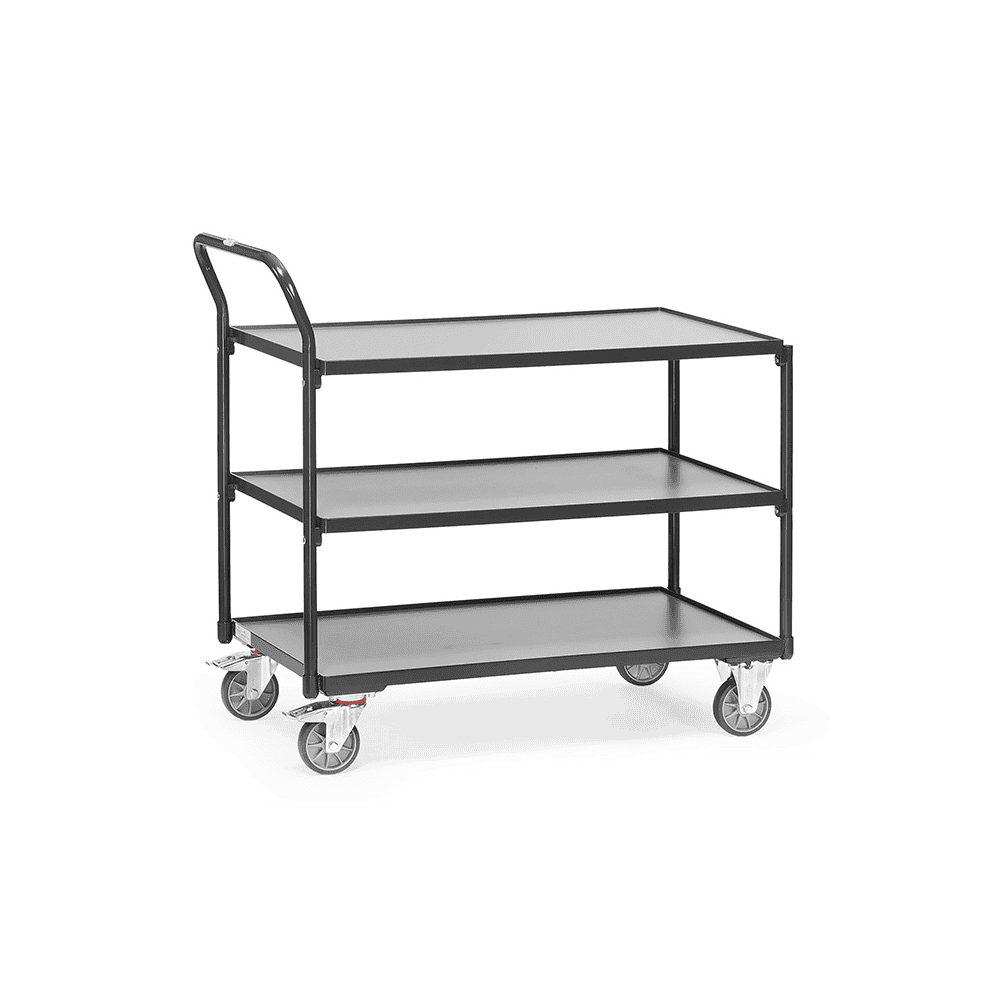 Leichter Tischwagen "GREY EDITION", mit 3 Böden aus Holz