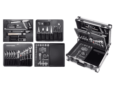 KRAFTWERK BASIC LINE Werkzeugkoffer B147 3/8“ mit Kunststoffschale, inkl. Werkzeug, 97-teilig