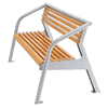 Banc de jardin en bois et acier galvanisé à chaud