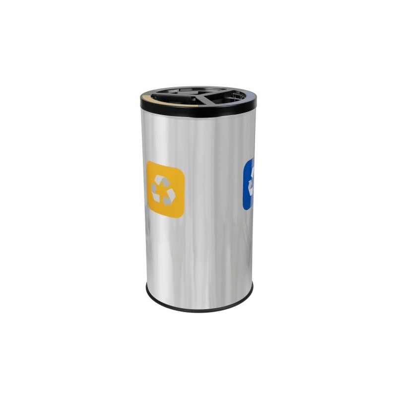 Abfalltrennbehälter Stream Triple, Recycling mit Dreifach-Trennsystem, 3 × 25 Liter