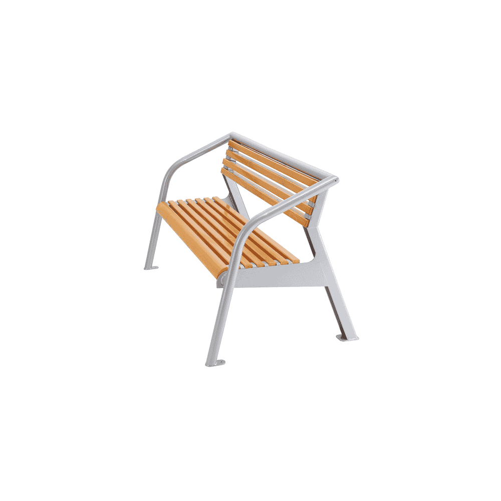 Banc de jardin en bois et acier galvanisé à chaud