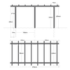 PLUS Pergola double, noir RAL 9005, modèle 2, L x P x H 4760 x 2380 x 2260 mm