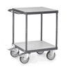 Fetra ESD-Tischwagen mit 2 Lenk- und Bockrollen, 737 x 609 x 867 mm, quadratische Ladefläche