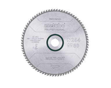 Metabo Kreissägeblatt "Multi Cut - Professional" 254 x 30 mm, Z80, FZ / TZ, 5°
