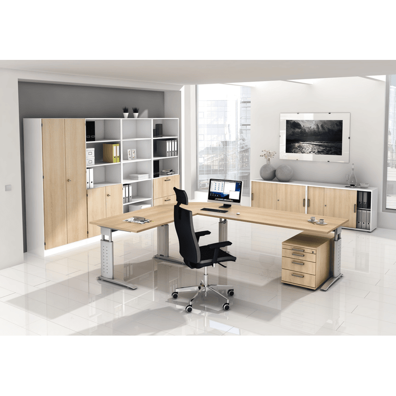 Table de bureau Glarus, réglable en hauteur mécaniquement, en divers modèles