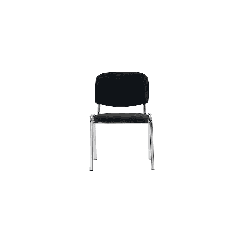 Chaise visiteur Arws C20 en tissu avec piètement chromé, empilable, noir