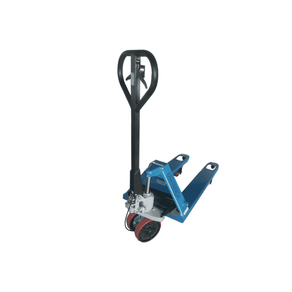 Handhubwagen / Palettrolli mit Handbremse, Gabellänge 1150 mm, Tragkraft 2500 kg, Gummi/PU