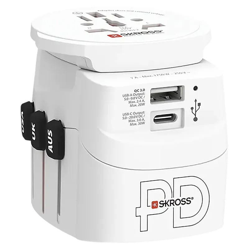 Steffen SKROSS Reiseadapter World - World, 3-polig, max. 7 A, weiss