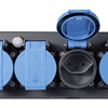 Steffen Steckdosenleiste PROFESSIONAL, T13 Steckdosen, 10 A, GdV 3 x 1.5mm², IP55, schwarz/blau, diverse Ausführungen