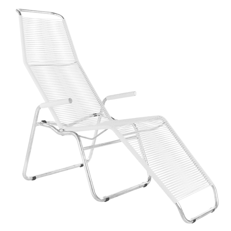 Schaffner Chaise longue spaghetti BRISSAGO, patins avec accoudoirs, empilable