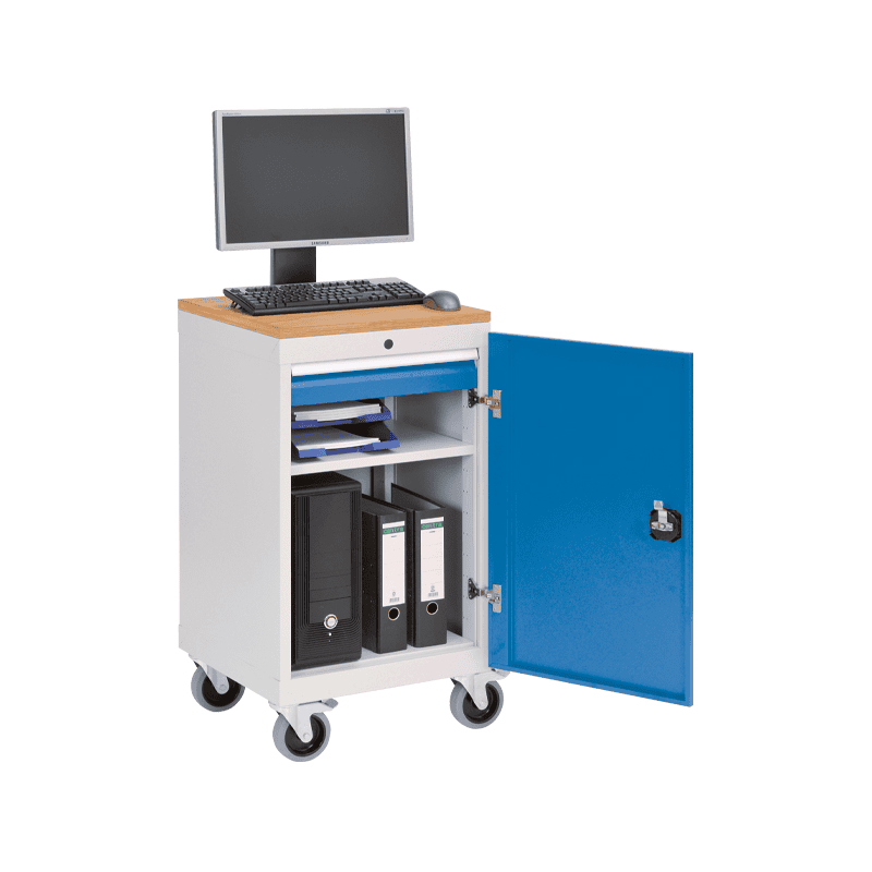 Bedrunka+Hirth Mobiler Computerschrank mit 1 Flügeltüre, 530 x 500 x 1000 mm