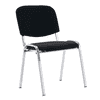 Chaise visiteur Arws C20 en tissu avec piètement chromé, empilable, noir