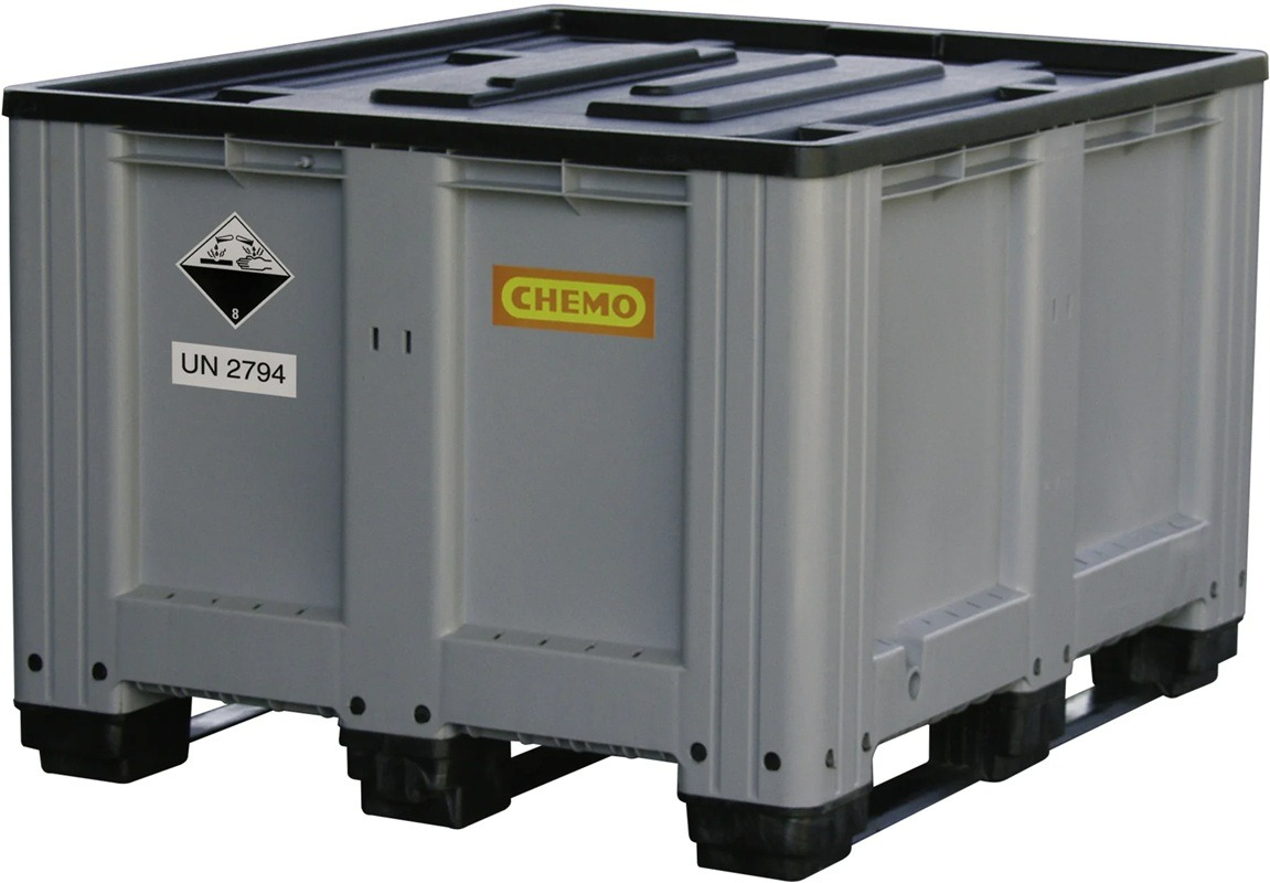 CEMO Deckel aus HDPE - Zubehör für Logistikboxen und Altbatterie-Boxen, grau