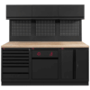 KRAFTWERK MOBILIO PRO 3-Element-Kombination mit Oberschrank, schwarz, BxTxH 2145 × 750 × 2020 mm