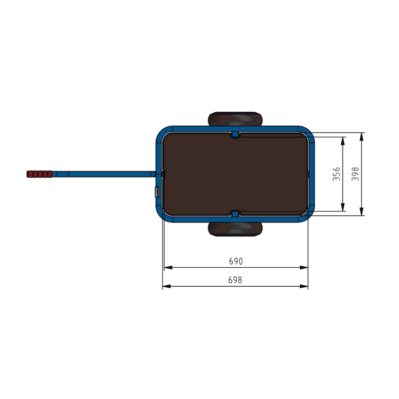 Fetra Handwagen mit wasserfestem Boden, pulverbeschichtet blau RAL 5007