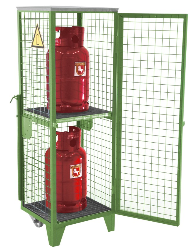 Armoire grillagée pour bouteilles de gaz de type GFD, mobile, disponible en plusieurs versions