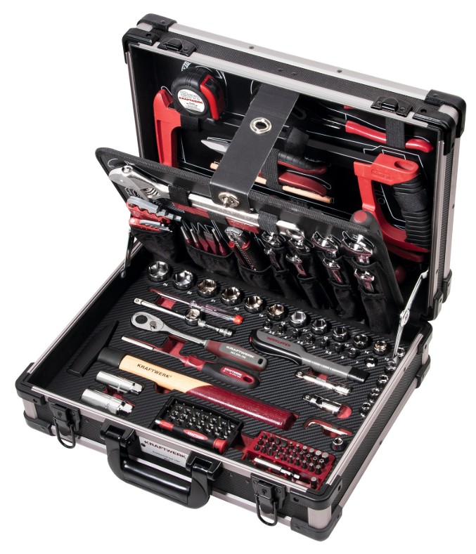 KRAFTWERK PRO LINE Werkzeugkoffer, 1/4" + 1/2", 263-teilig, inkl. Werkzeug