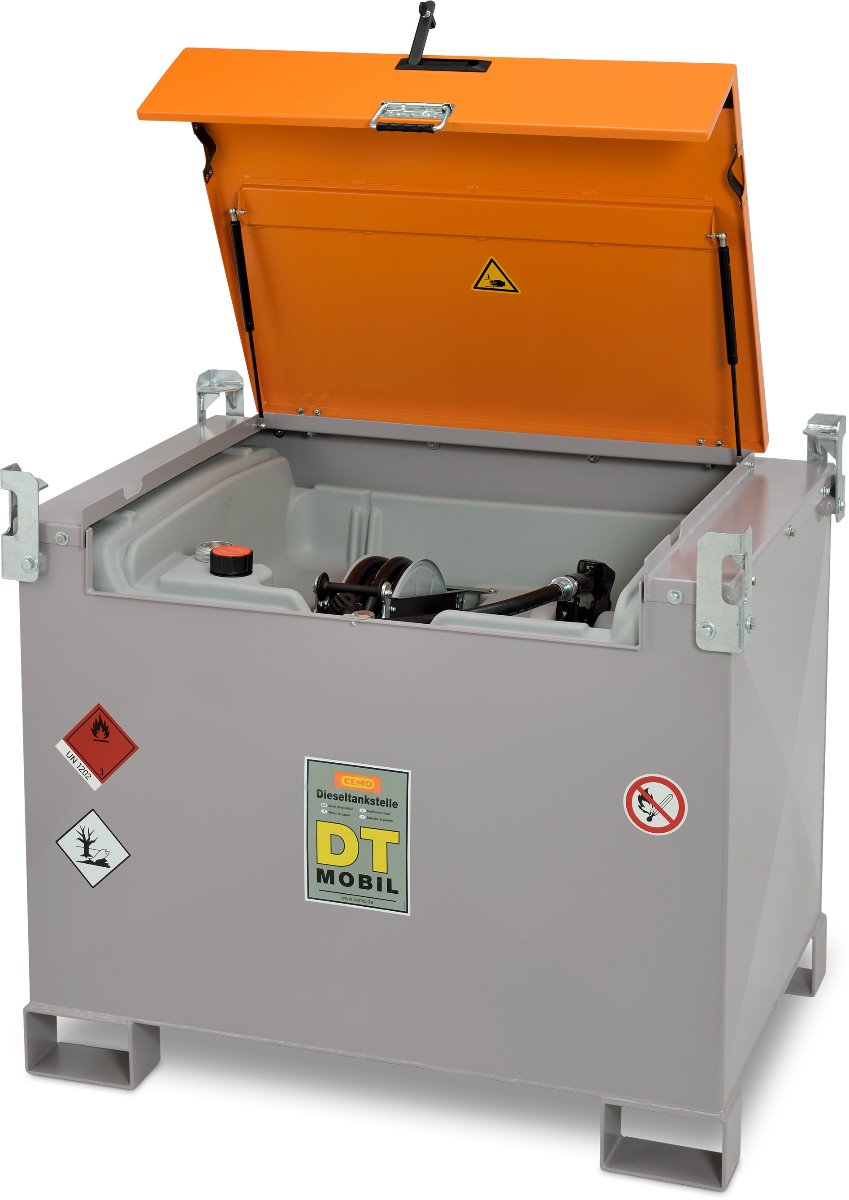 Baustellentank DT-Mobil PRO PE in zwei Varianten für 440 Liter Diesel mit Schnellkupplung, 12 V- oder 24 V- Elektropumpe