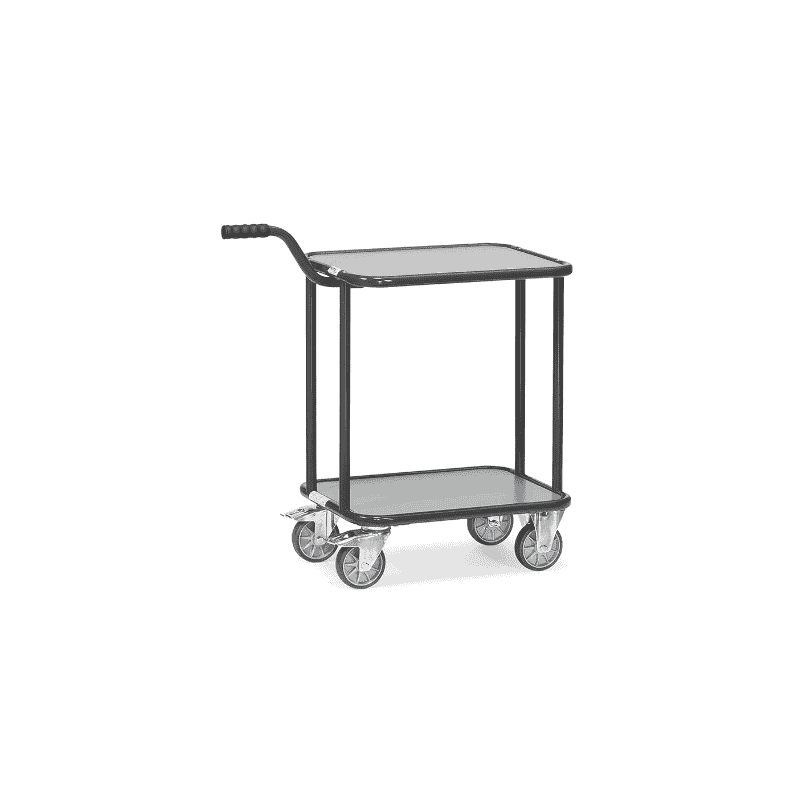 Plattformwagen mit Griff "GREY EDITION", zwei Holzplattformen, 860 x 450 mm