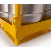 Stahlpalette für 4 x 200 L Fässer mit Atommüll, 1230 x 1230 x 1000 mm