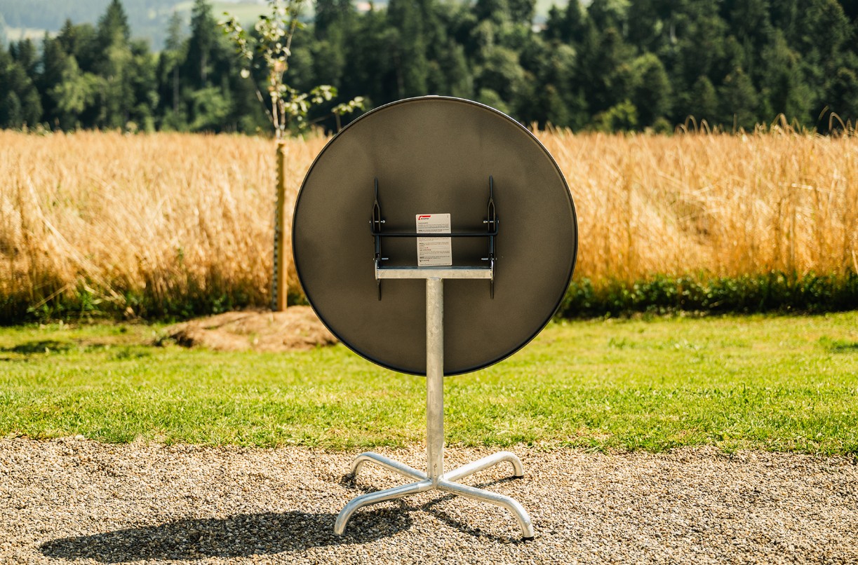 Schaffner Table pliante Davos en fibre de verre, de forme ronde, disponible en plusieurs versions